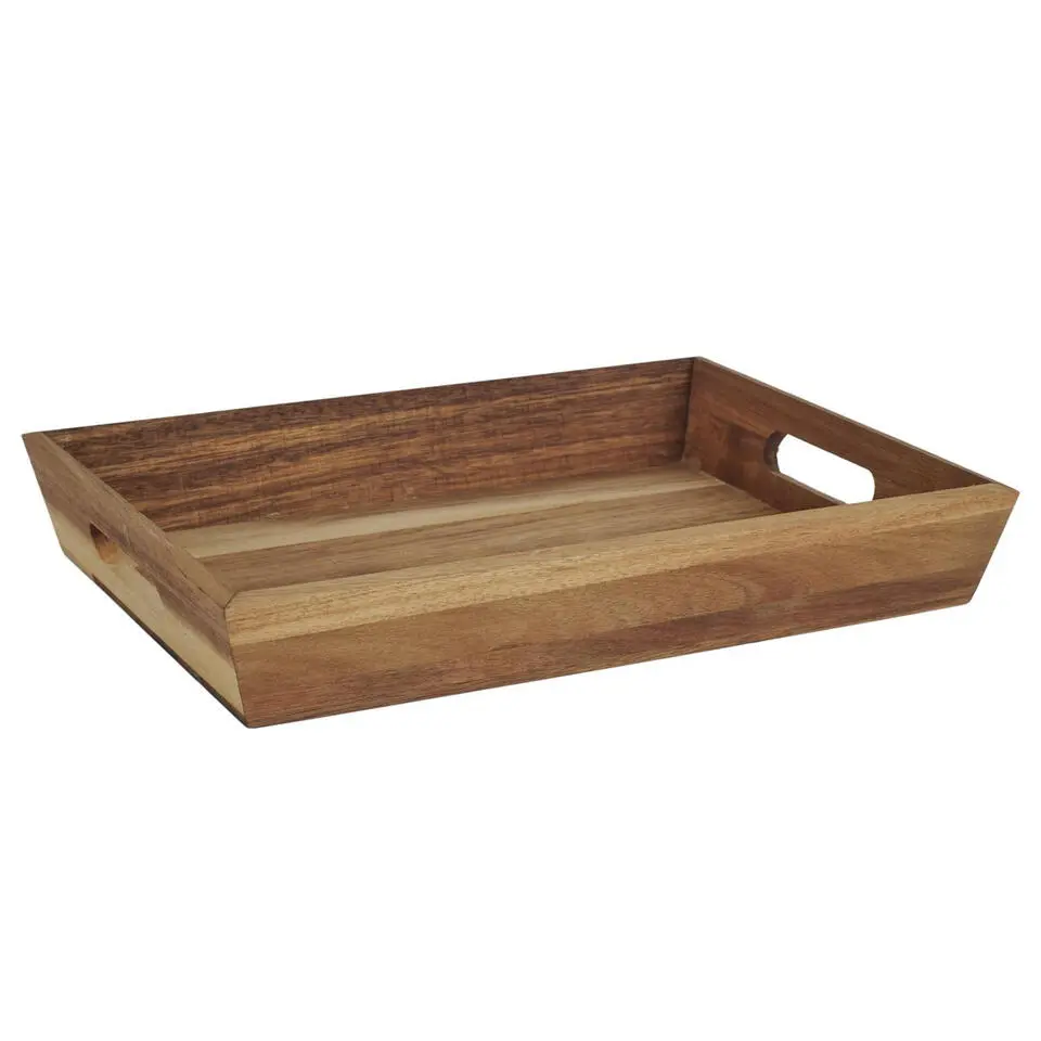 Home Deco Factory dienblad van Acacia - 32 x 23 x 5 cm - bruin