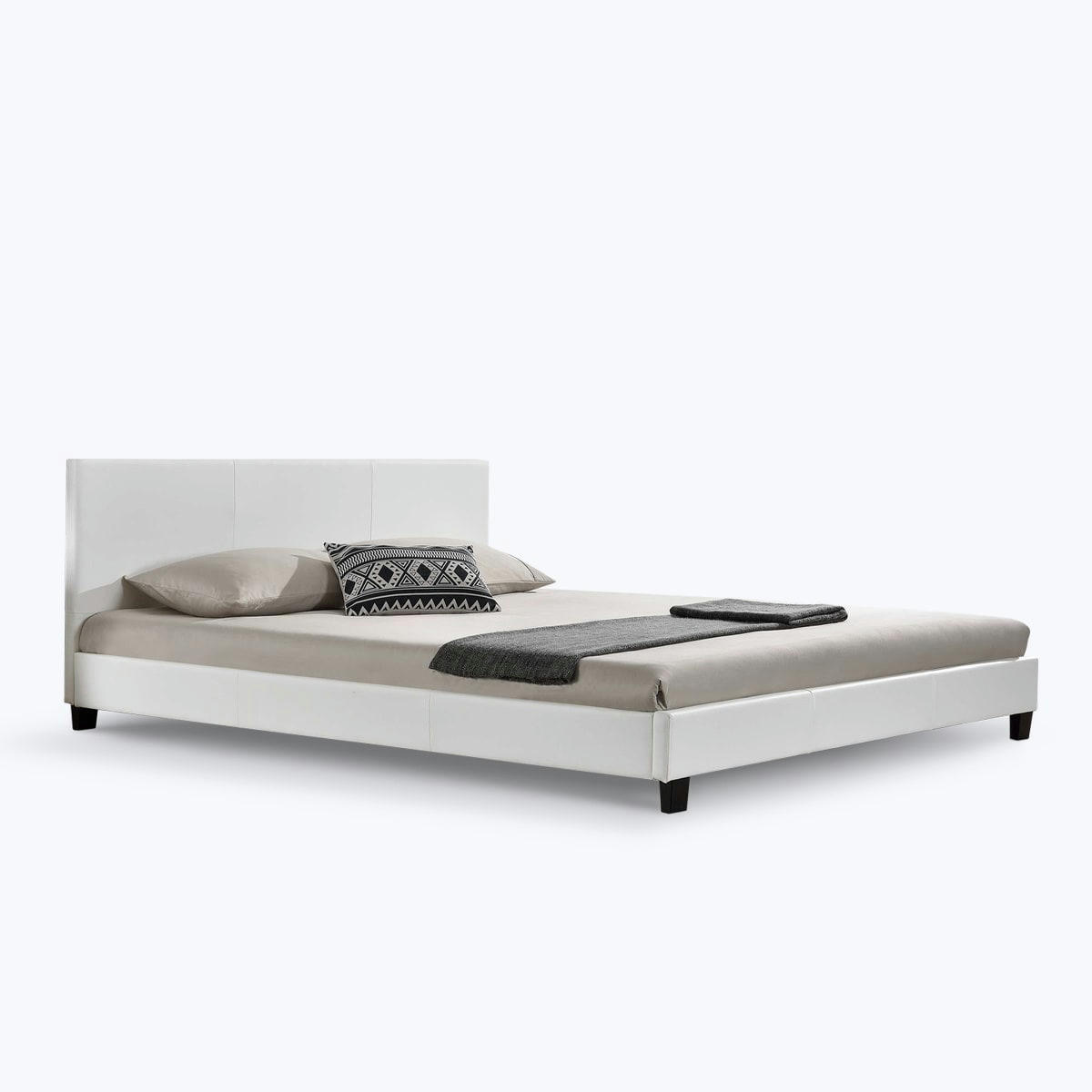- Lit Contemporain Blanc - 140 x 190 cm