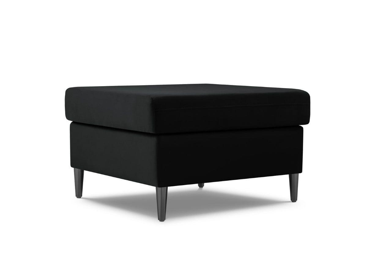 Cosmopolitan Design Poef Kyoto flueel, zwart - 70x70x45cm
