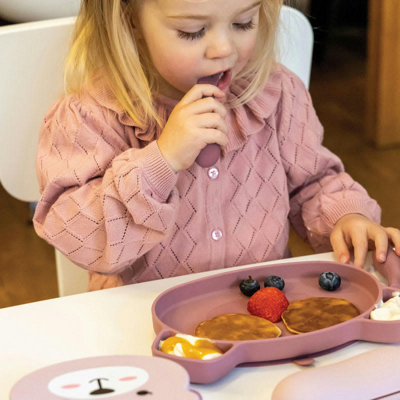 - Set repas en silicone Ourson rose