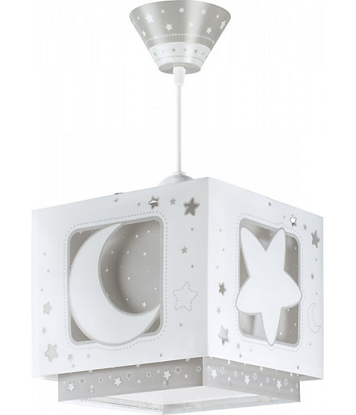 Lustre et lampe suspension enfant Moonlight lune et étoiles gris