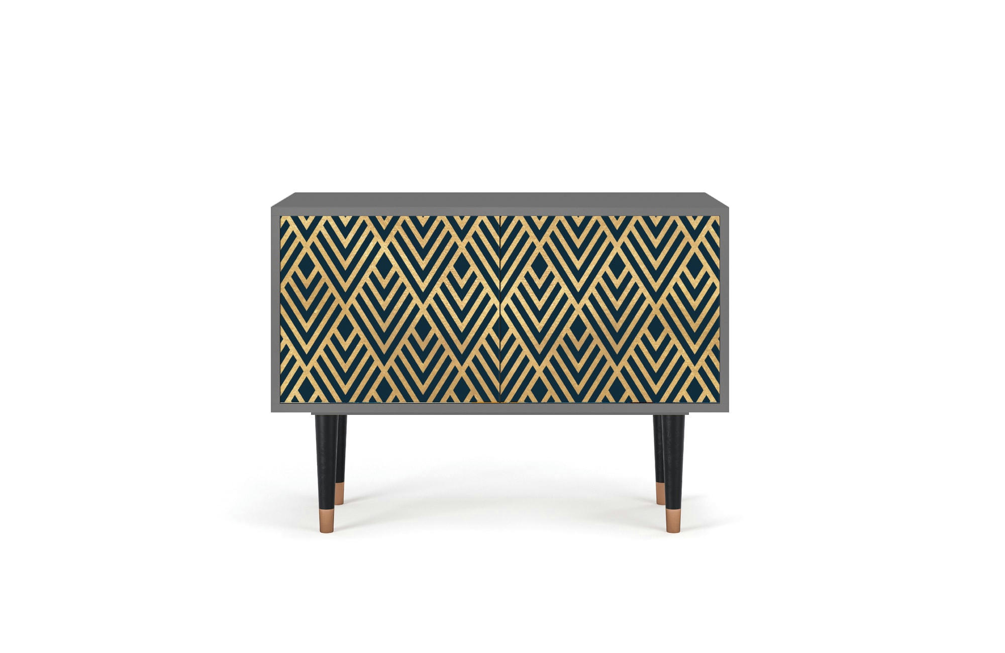 EGYPT TRIANGLES - Buffet bas  bleu 2 portes L 94 cm