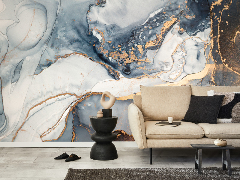 Fototapeta Niebieski abstrakcyjny marmur 100x70cm