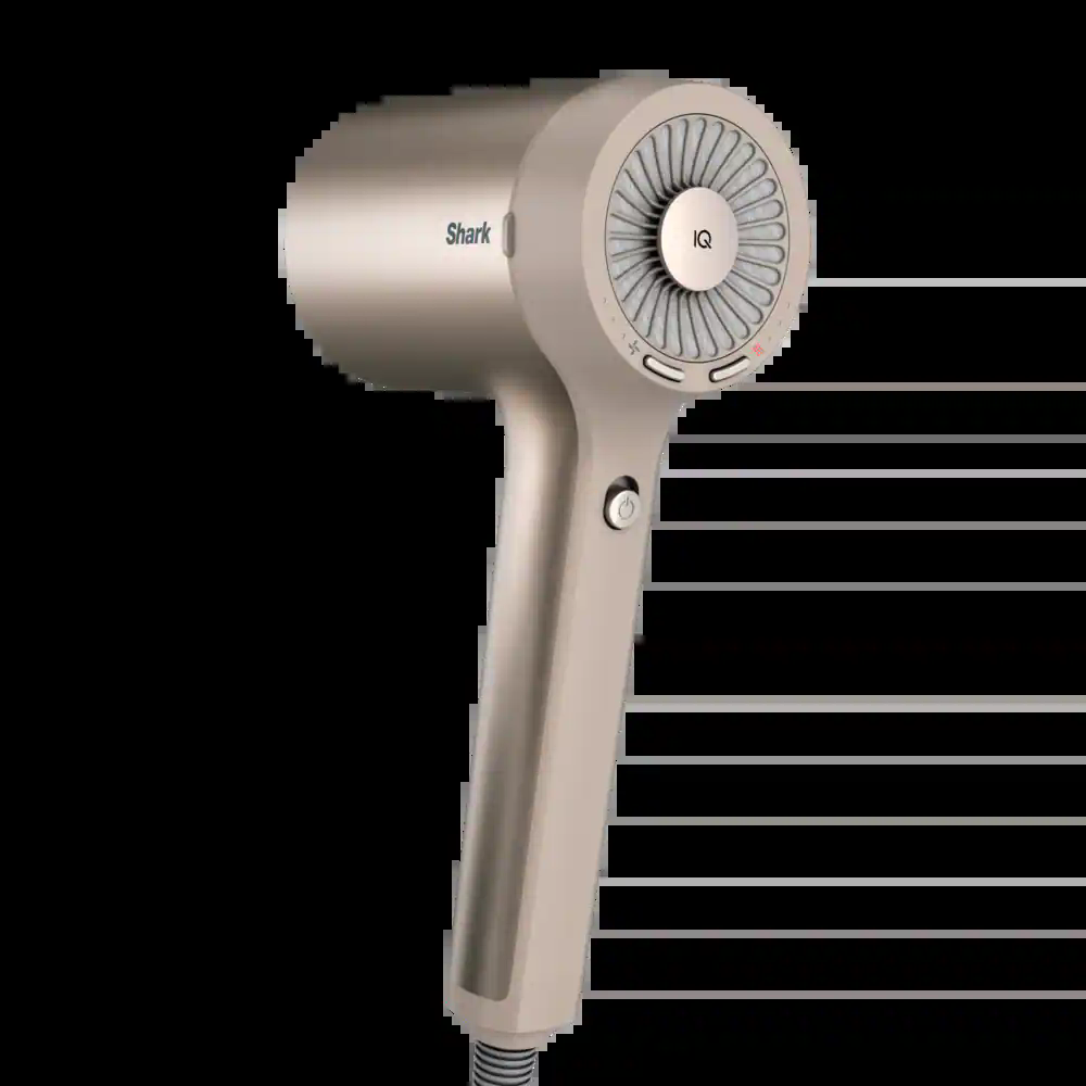 Shark HyperAIR IQ Technology Fast-Drying Ionic Hair Dryer with Concentrator, Stone