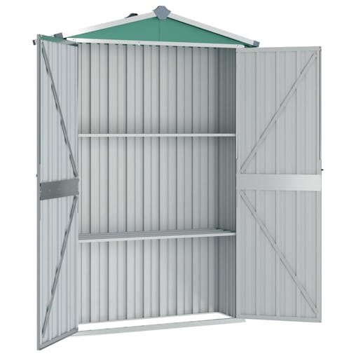 NNEVL Garden Shed Green 116x45x175 cm Galvanised Steel