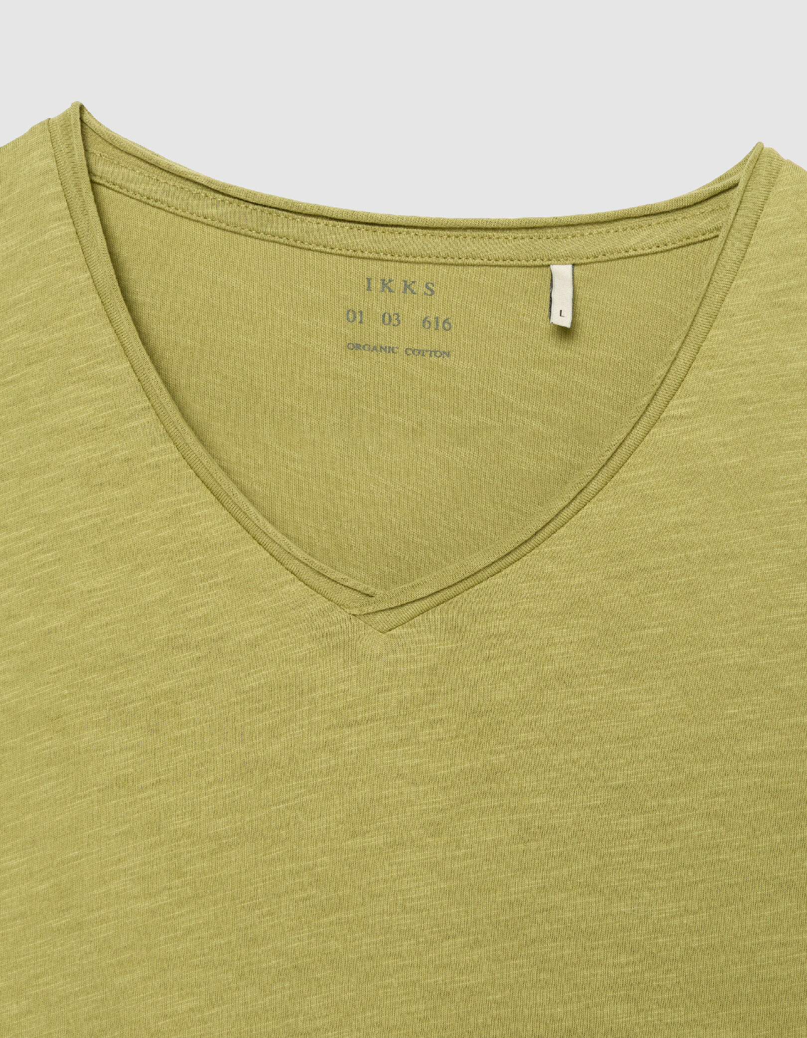 T-shirt encolure V parme coton bio flammé Homme