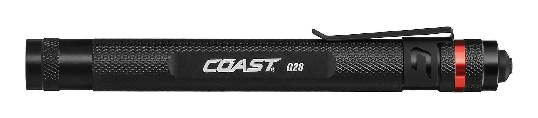 Coast G20 36 Lumens Weatherproof Inspection Handheld Flashlight, Batteries Included, Black