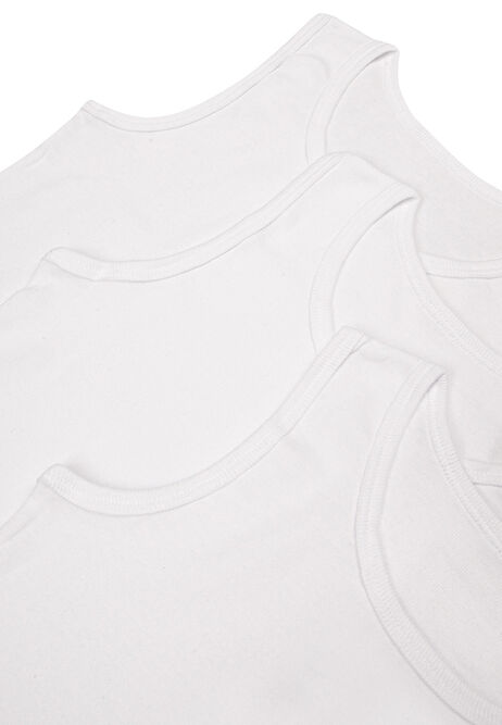 Boys 3pk White Vests