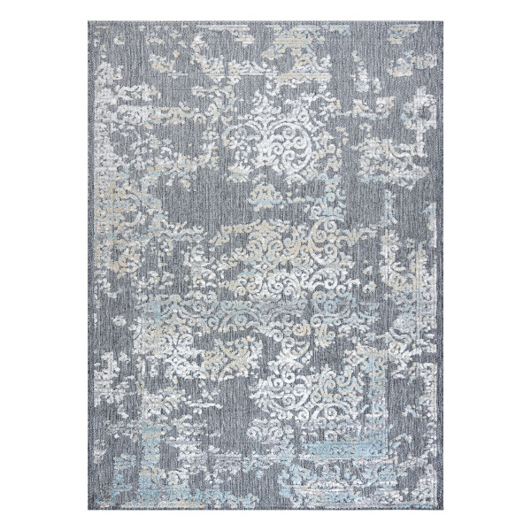 Dywan Strukturalny SOLE D3812 Ornament - płasko tkany szary / 80x150 cm