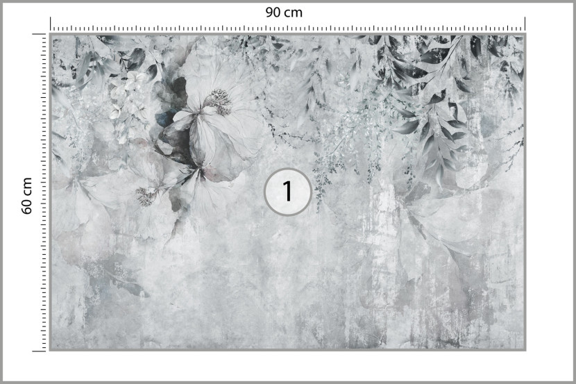 Fototapeta Delikatne Liście Na Betonie 90x60cm