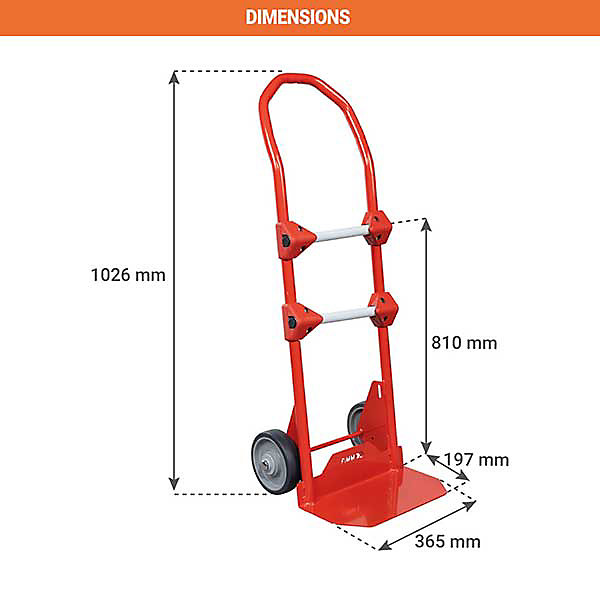 Diable - Bavette fixe - 2 barres de maintien - 180kg - 810010387/BM