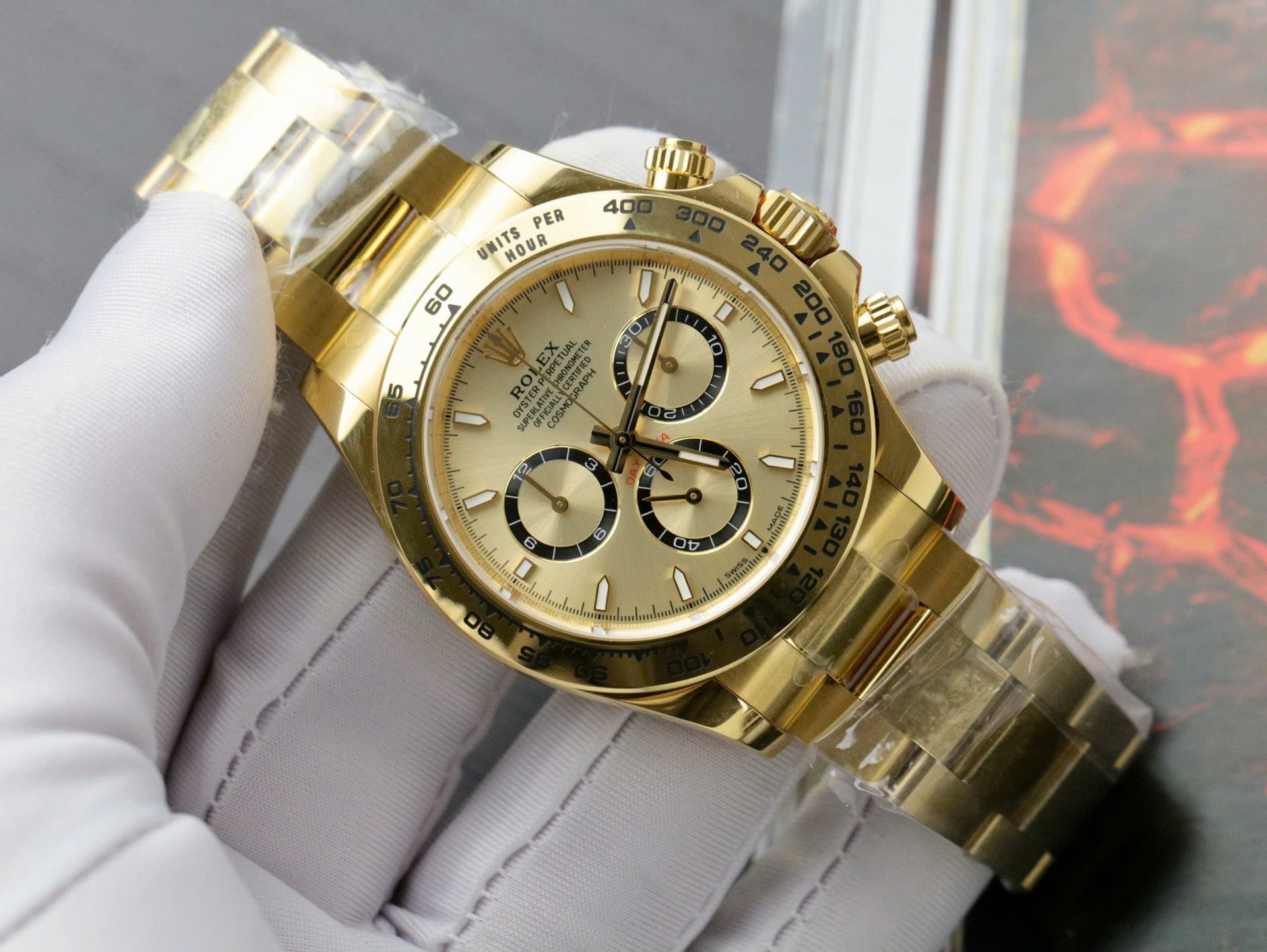 Rolex Daytona 126508 YG Plated Champagne Dial 40mm Oyster Super Clone
