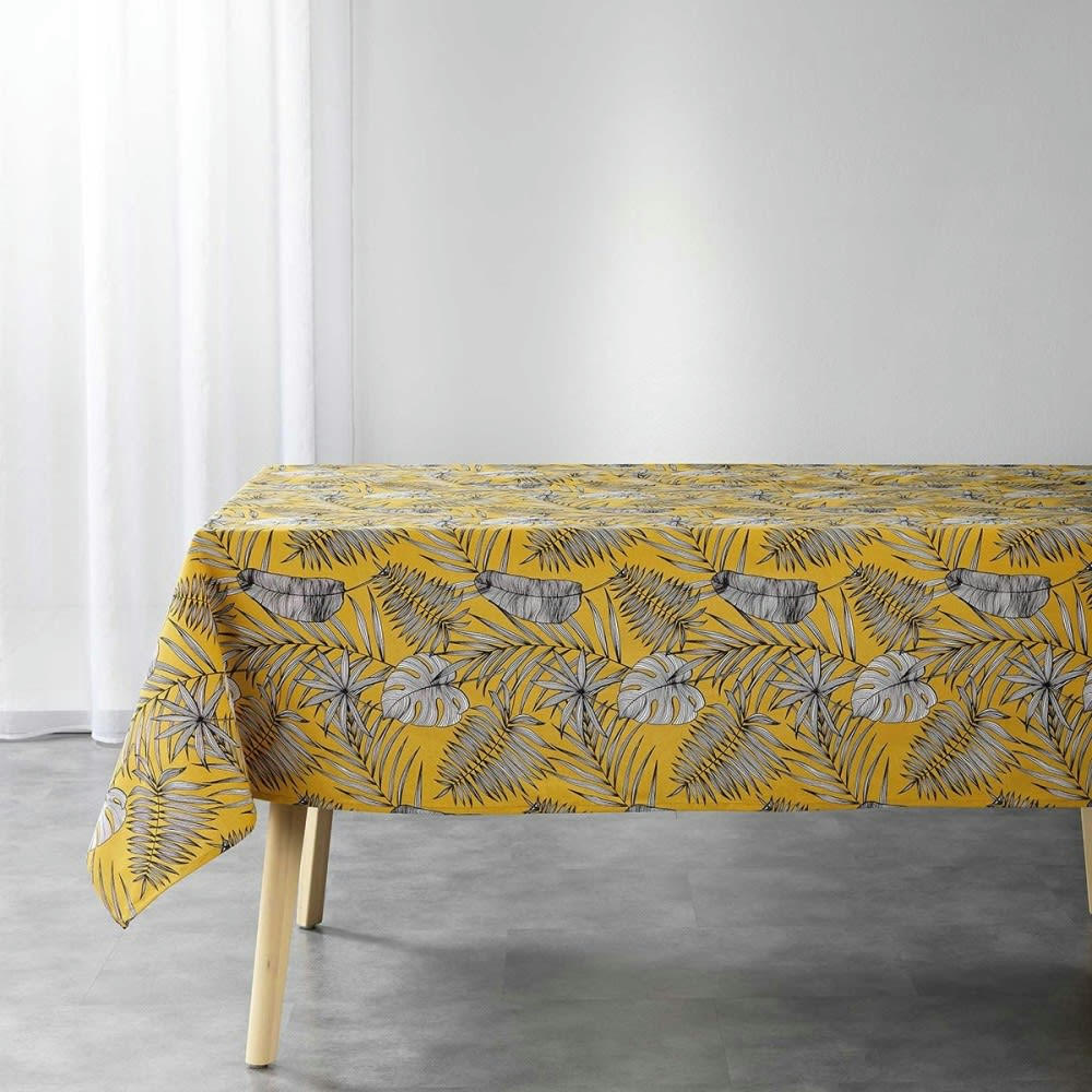 PUEBLA - Nappe rectangulaire polycoton moutarde 140x240cm
