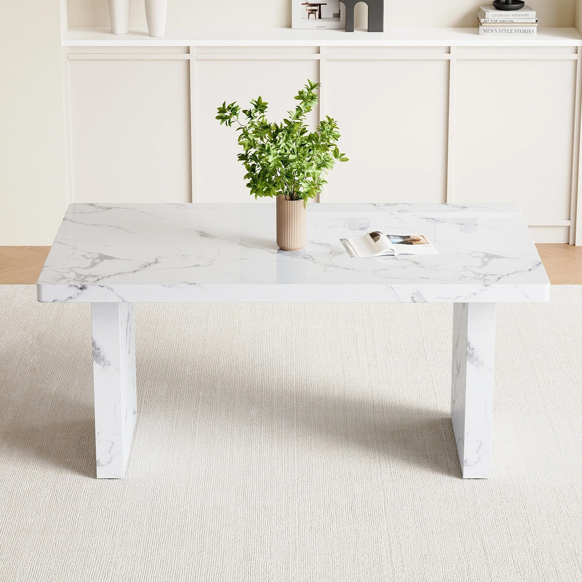 Luxurious Marble Pattern Mdf Dining Table