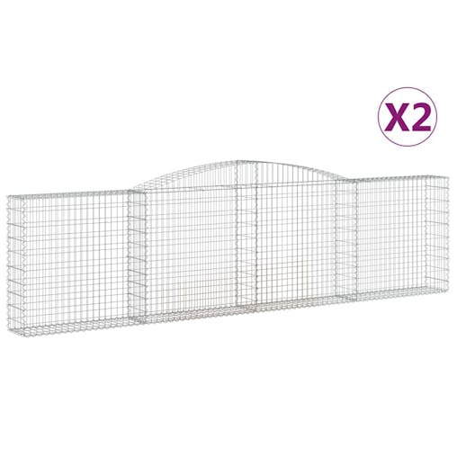 NNEVL Arched Gabion Baskets 2 pcs 400x30x100/120 cm Galvanised Iron