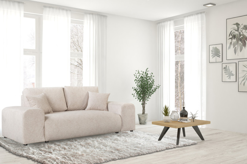 Ropez Justin sofa 2 bez funkcji tkanina plusz beżowy Blur 2