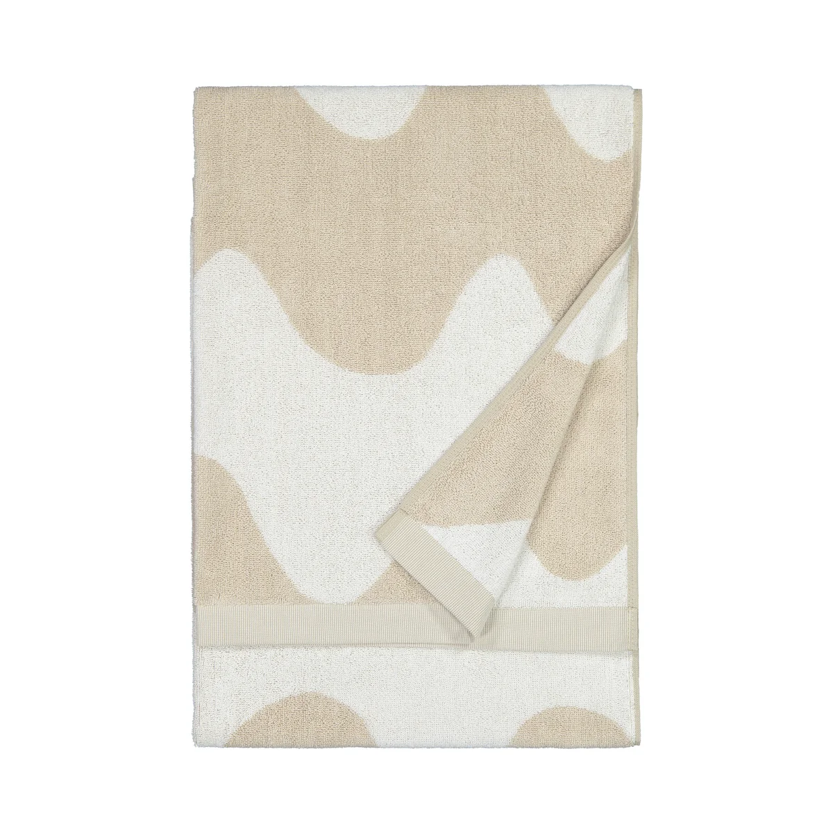 Marimekko - Lokki Badetuch, 70 x 140 cm, beige / weiß