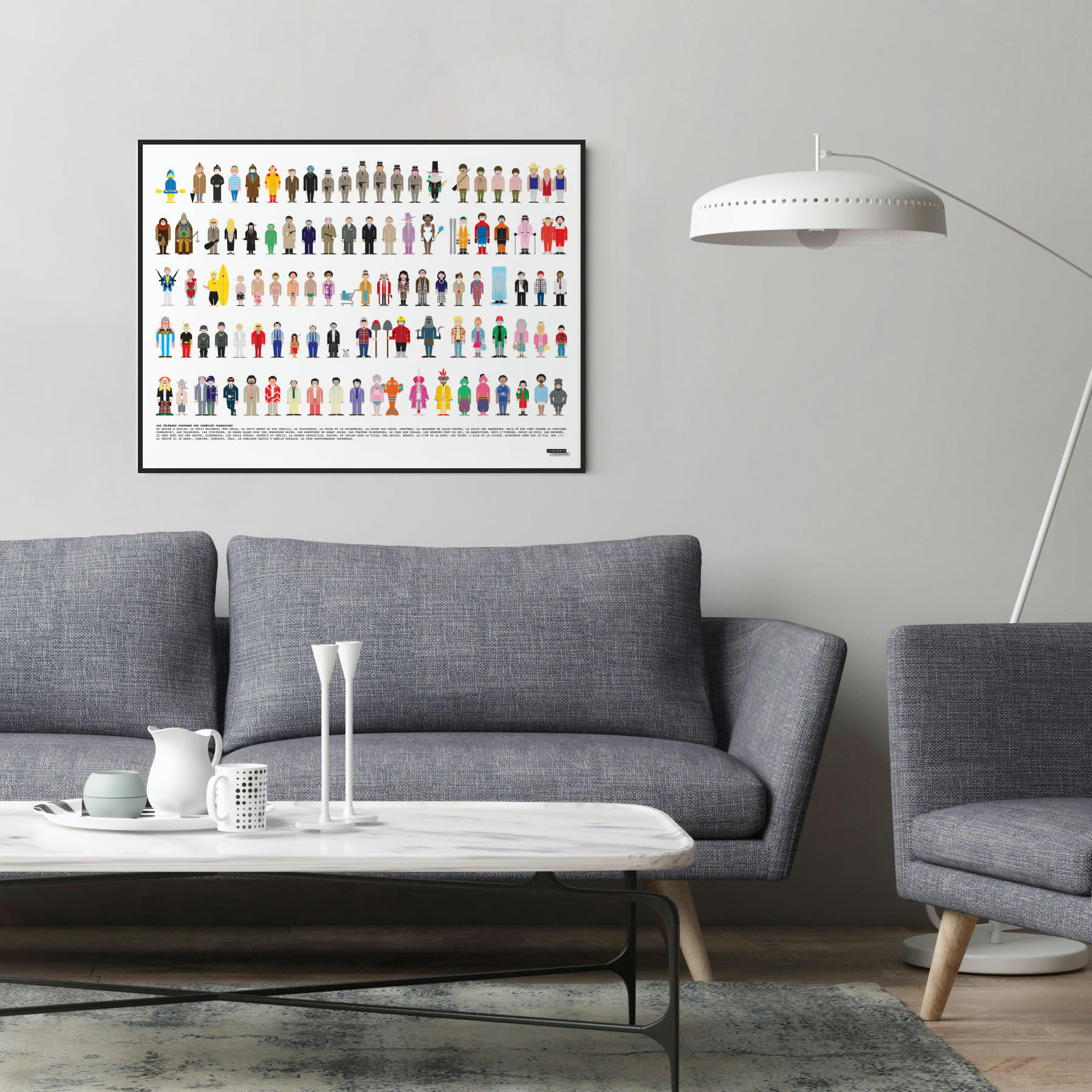 - Affiche d'art vestiaire des célèbres films comiques 50 X 70 cm