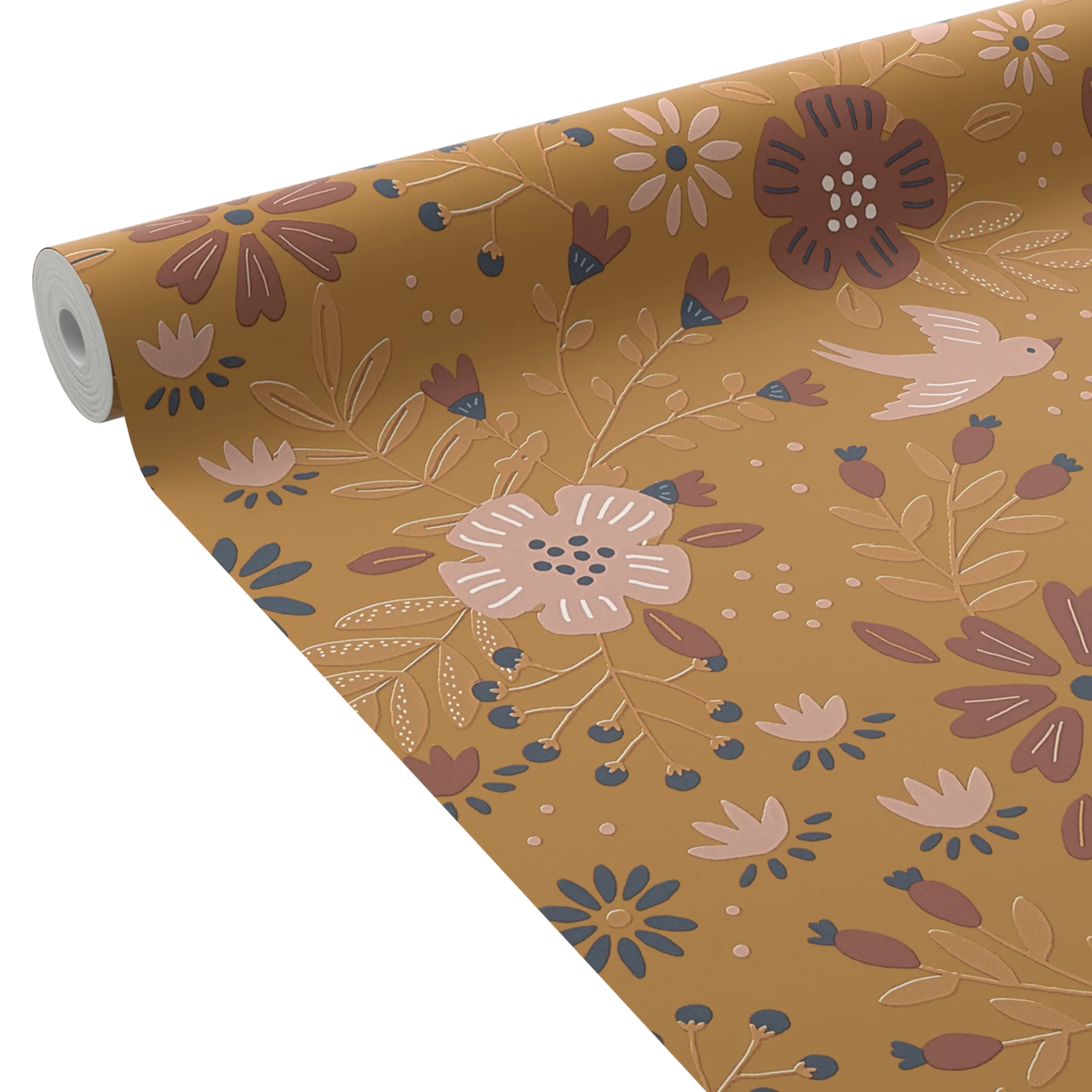 4MURS Papier peint intissé GIULIA coloris ocre orangé