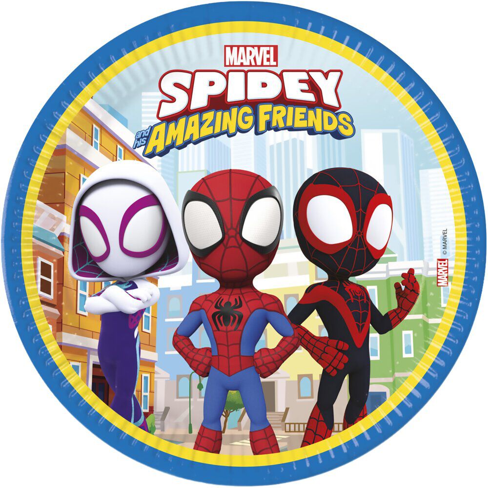 Assiette carton x8 Spidey Ø23cm