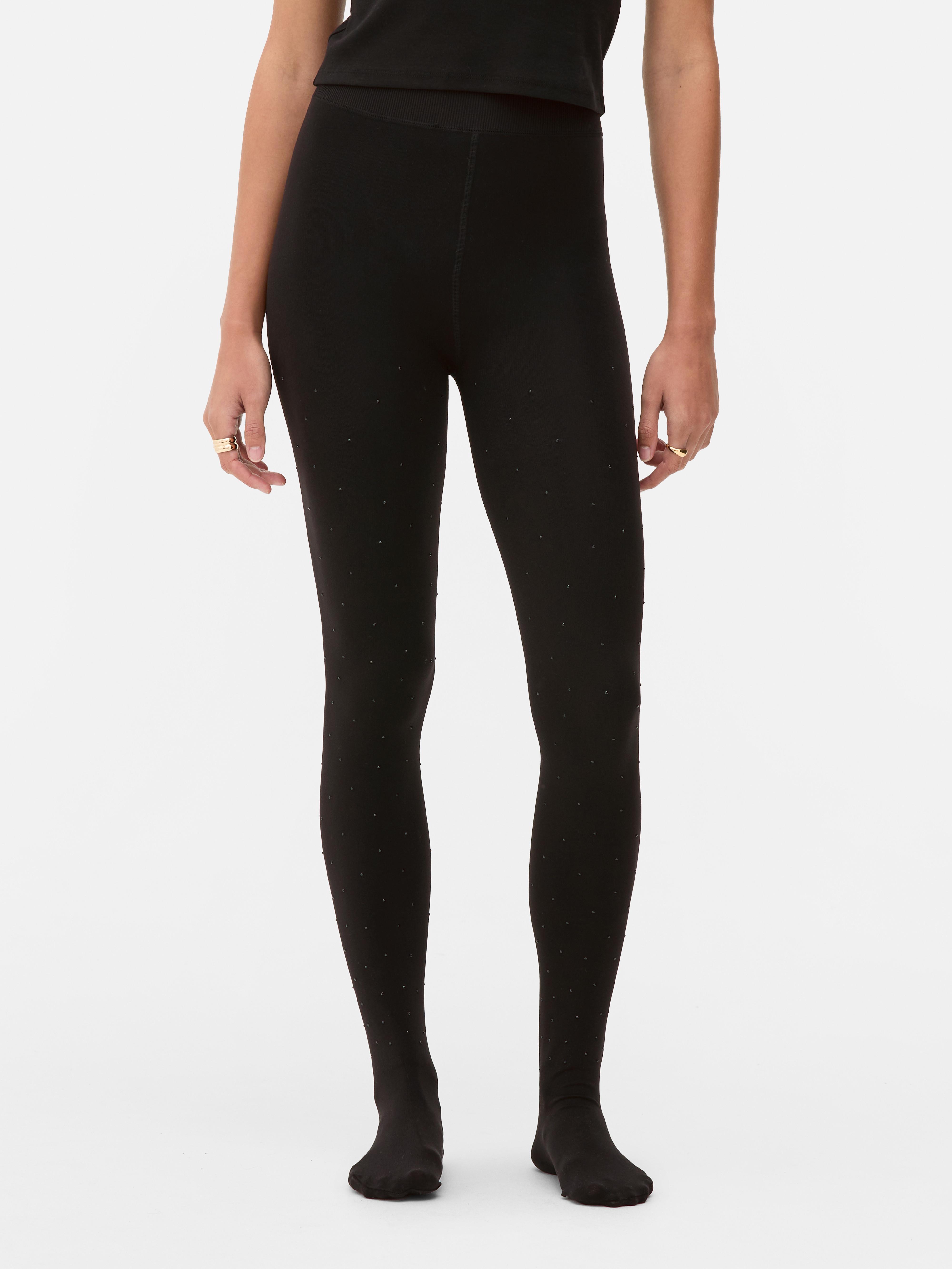 Velvet Plush Rhinestone Tights