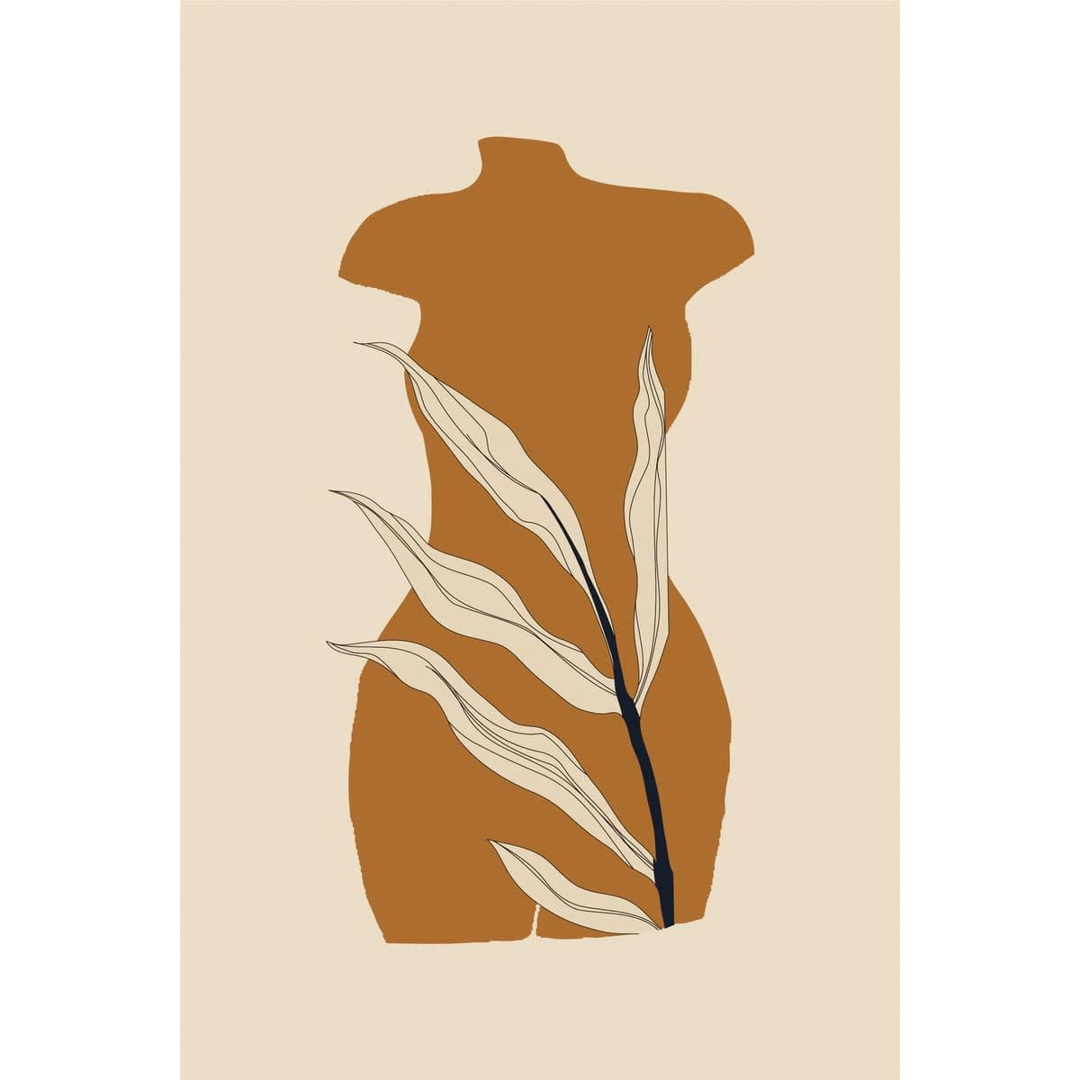 ILLUSTRATION - Tableau sur verre corps abstrait 30x45 cm