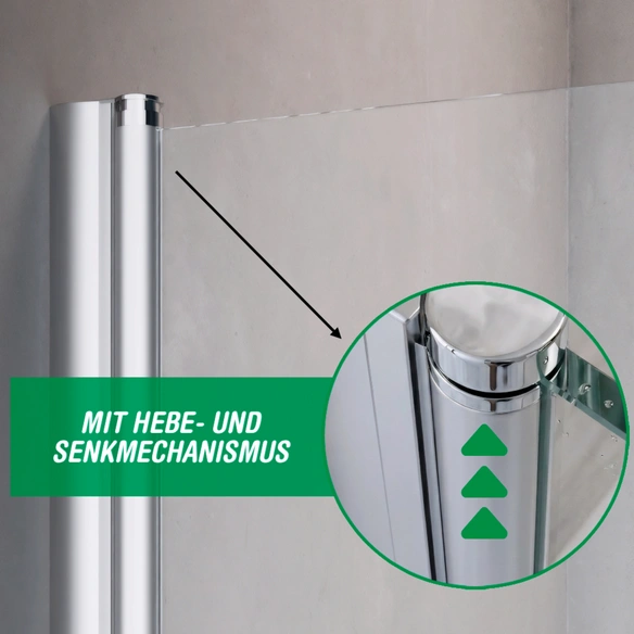 Doppelpendeltür, Höhe: 195 cm, edelsilber, Scheibenstärke: 6 mm