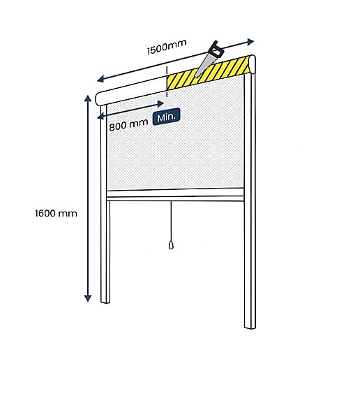 Moustiquaire Enroulable pour Fenêtre - L150 x H160cm - Recoupable - PVC Blanc - Anti-insectes