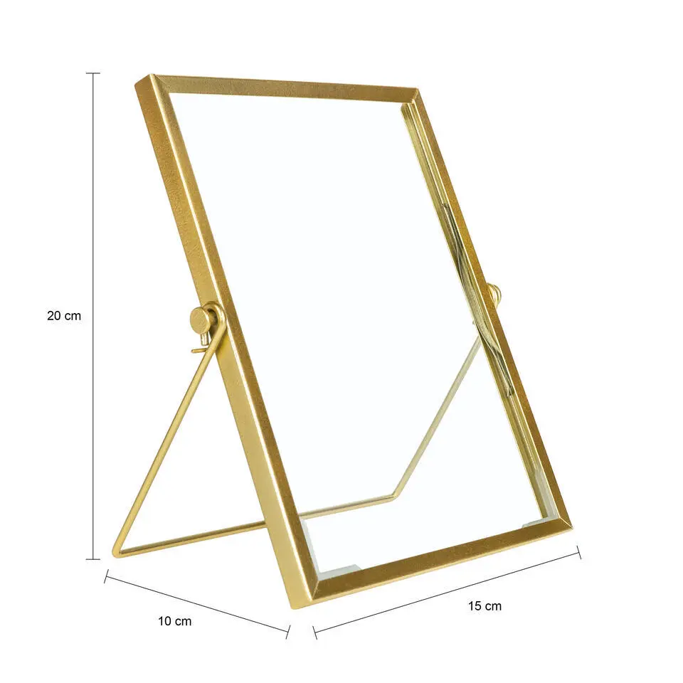 QUVIO Fotolijst staand - 15 x 20 cm - staal - Goud