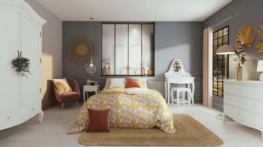 Charlotte - Commode en bois blanche L 90 cm