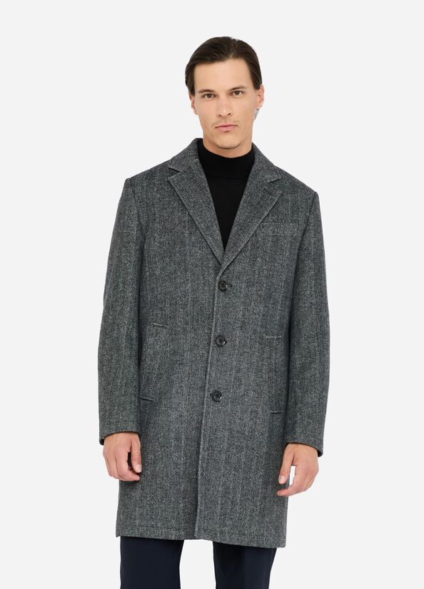 Cappotto chevron in lana