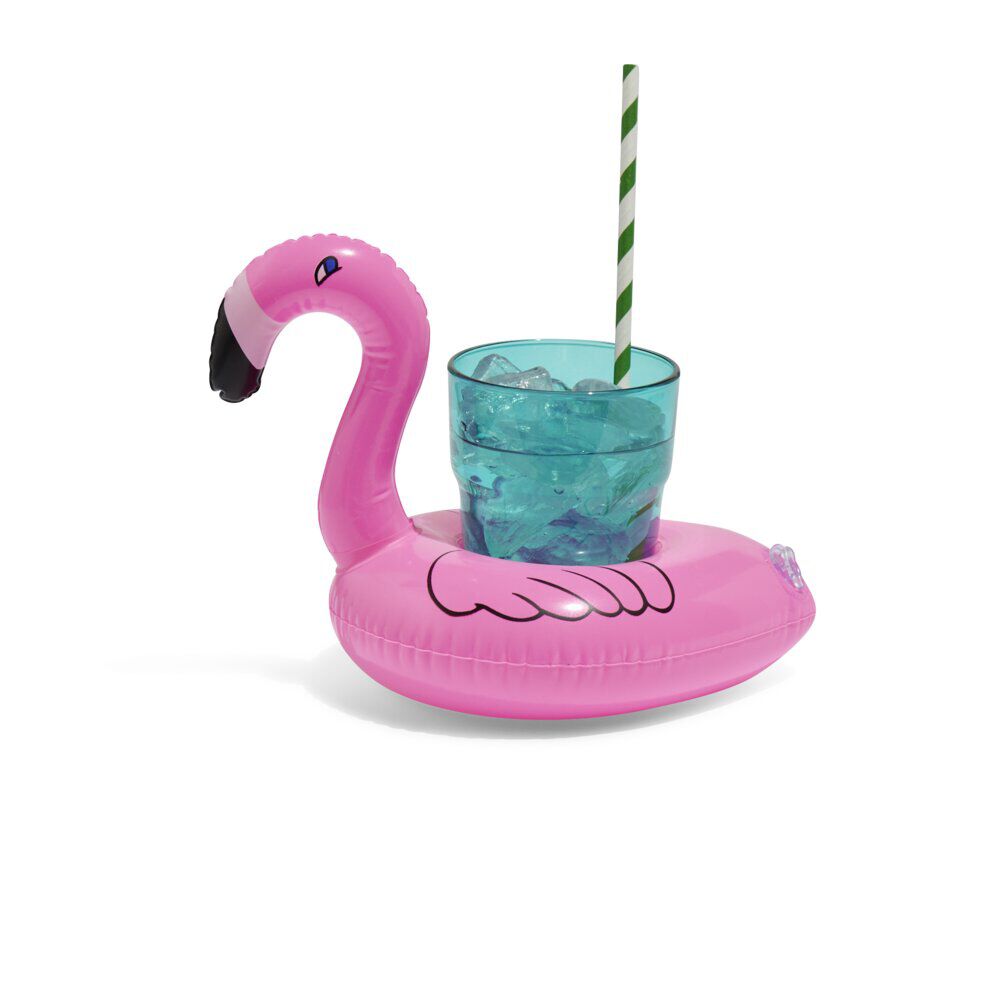 Porte verre gonflable flamant rose