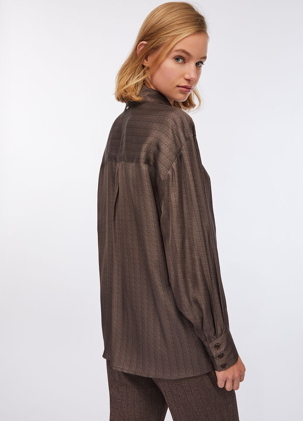 Camicia in raso con strass