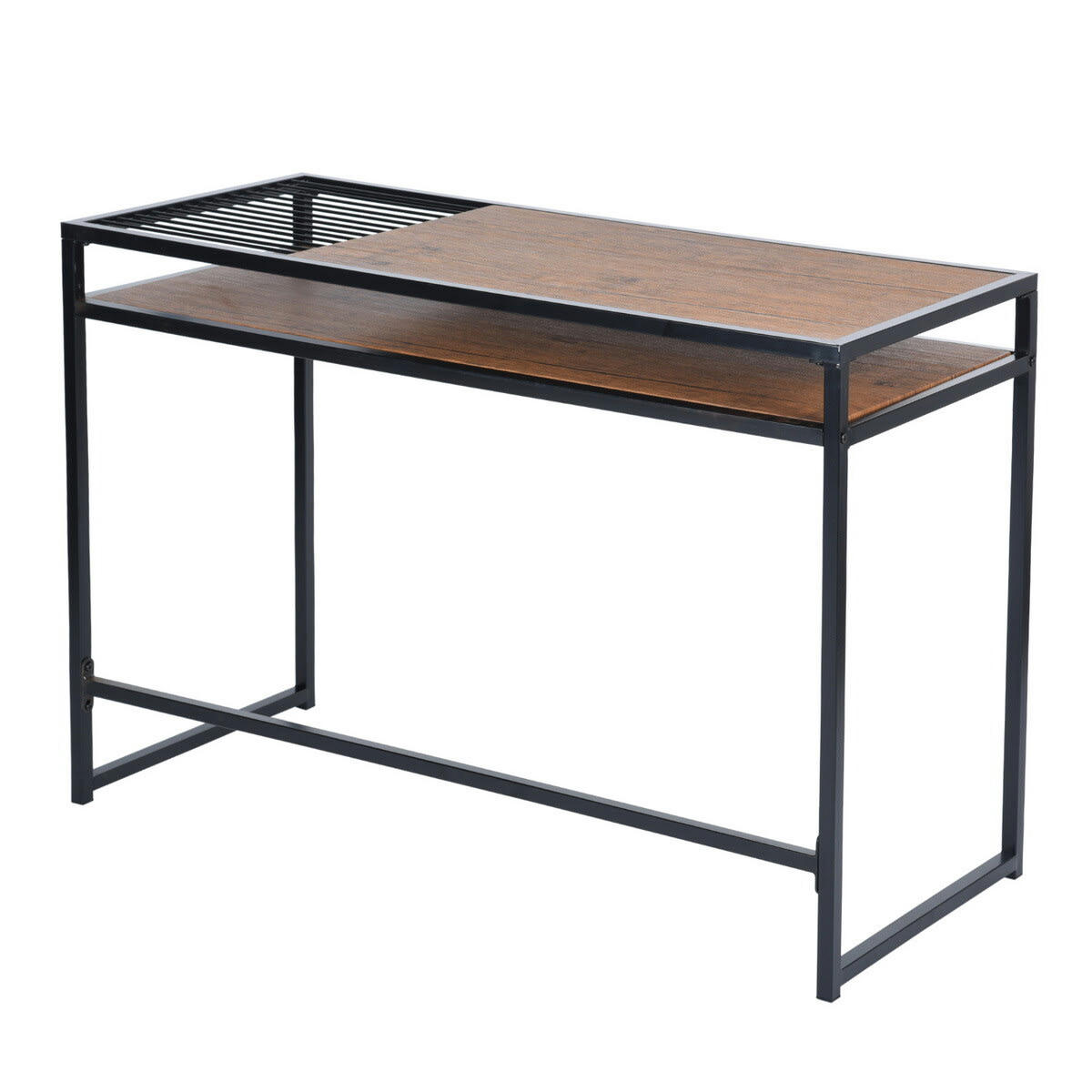 - Bureau compact industriel avec rangement porte revue 110x47