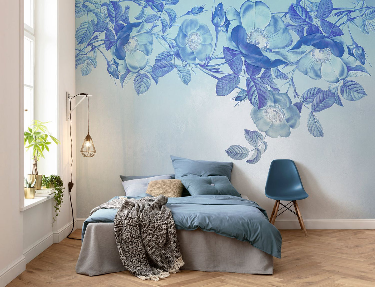 Komar fotobehang bloemen blauw - 350 x 250 cm - 610024