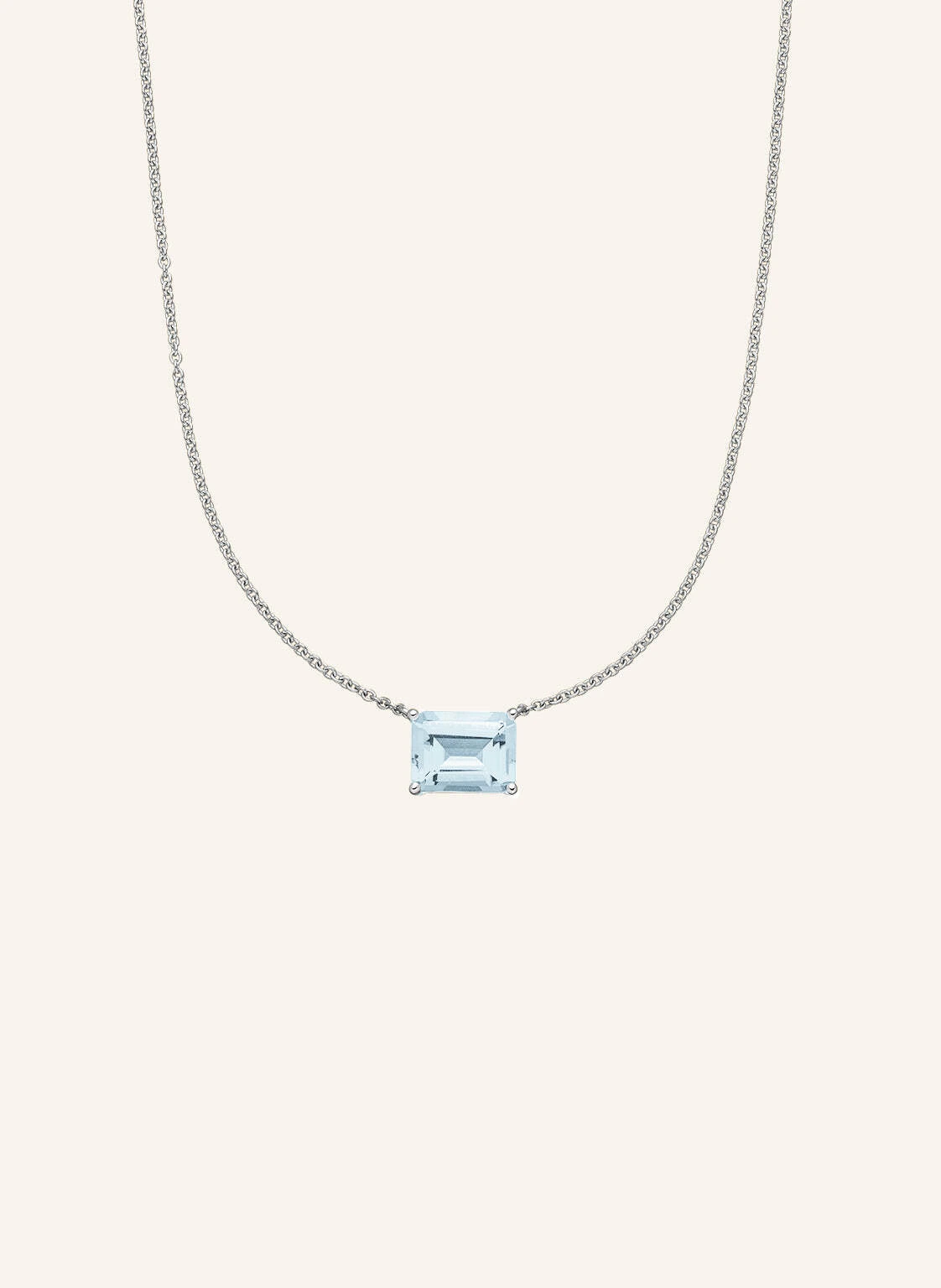 VEYNOU Halskette SORA aus 14 Karat Weißgold und 1,00ct. Aquamarin