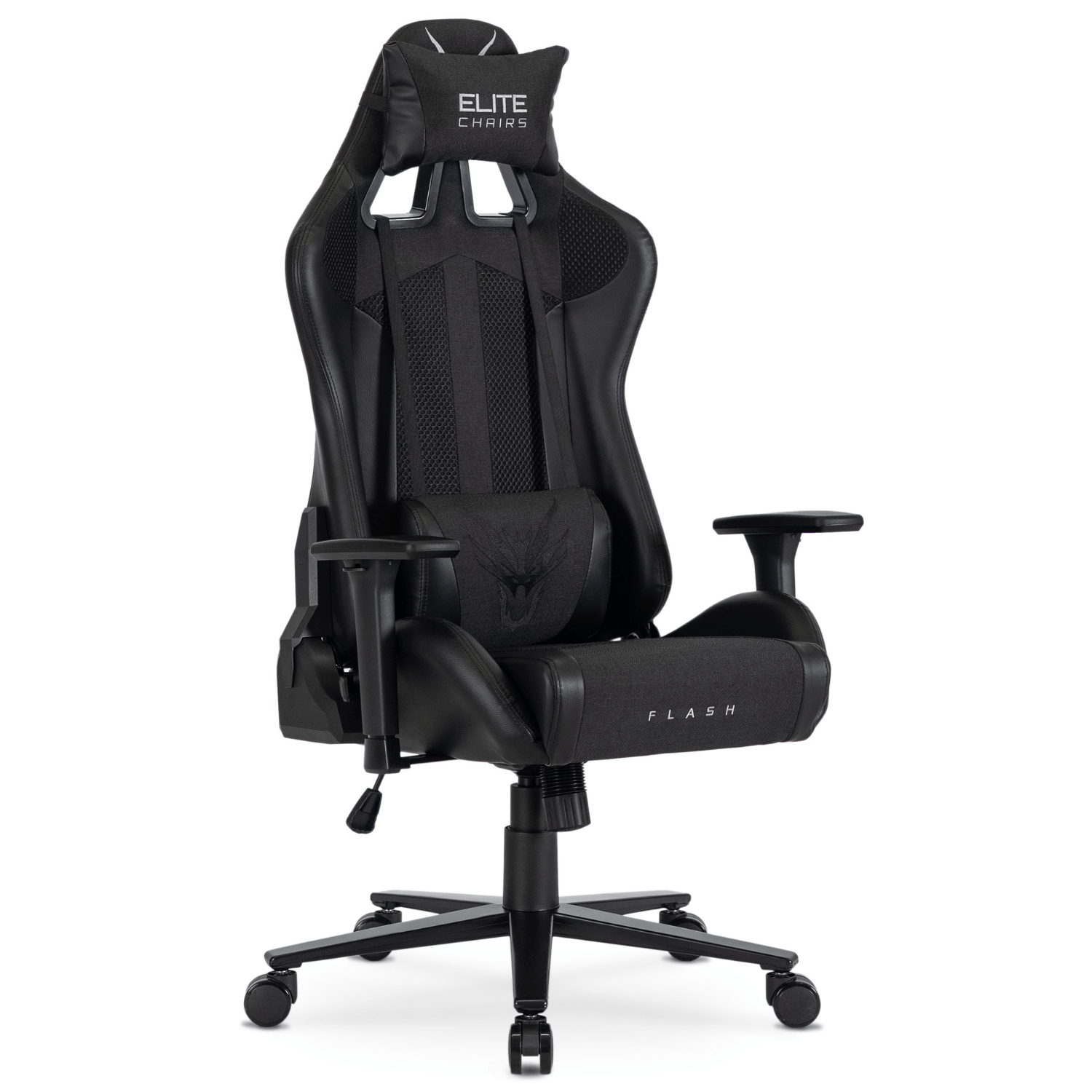 Fotel Gamingowy Obrotowy Ergonomiczny Krzesło Dragon FLASH Czarny