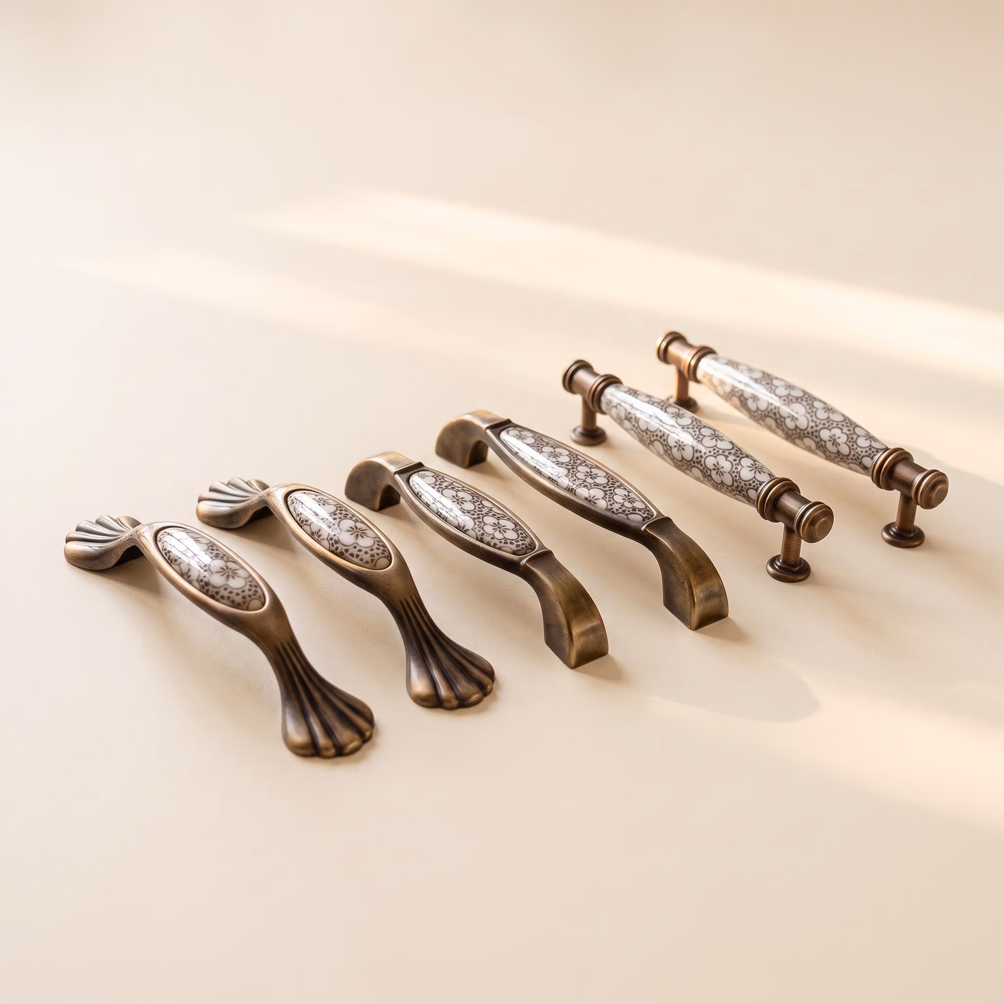 Vintage Ceramic Cabinet Handles, Floral Drawer Pulls, Antique Furniture Hardware, Kitchen Cabinet Knobs, Dresser Handles, Cupboard Pulls