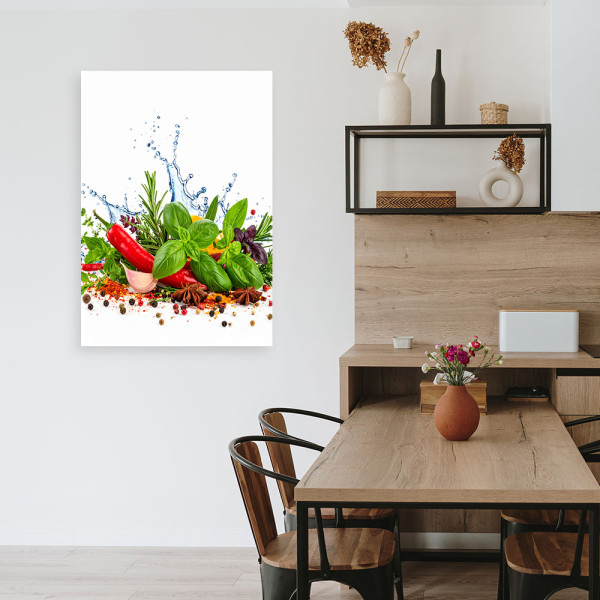 Obraz do kuchni jadalni, Papryczki pieprz rozmaryn 20x30