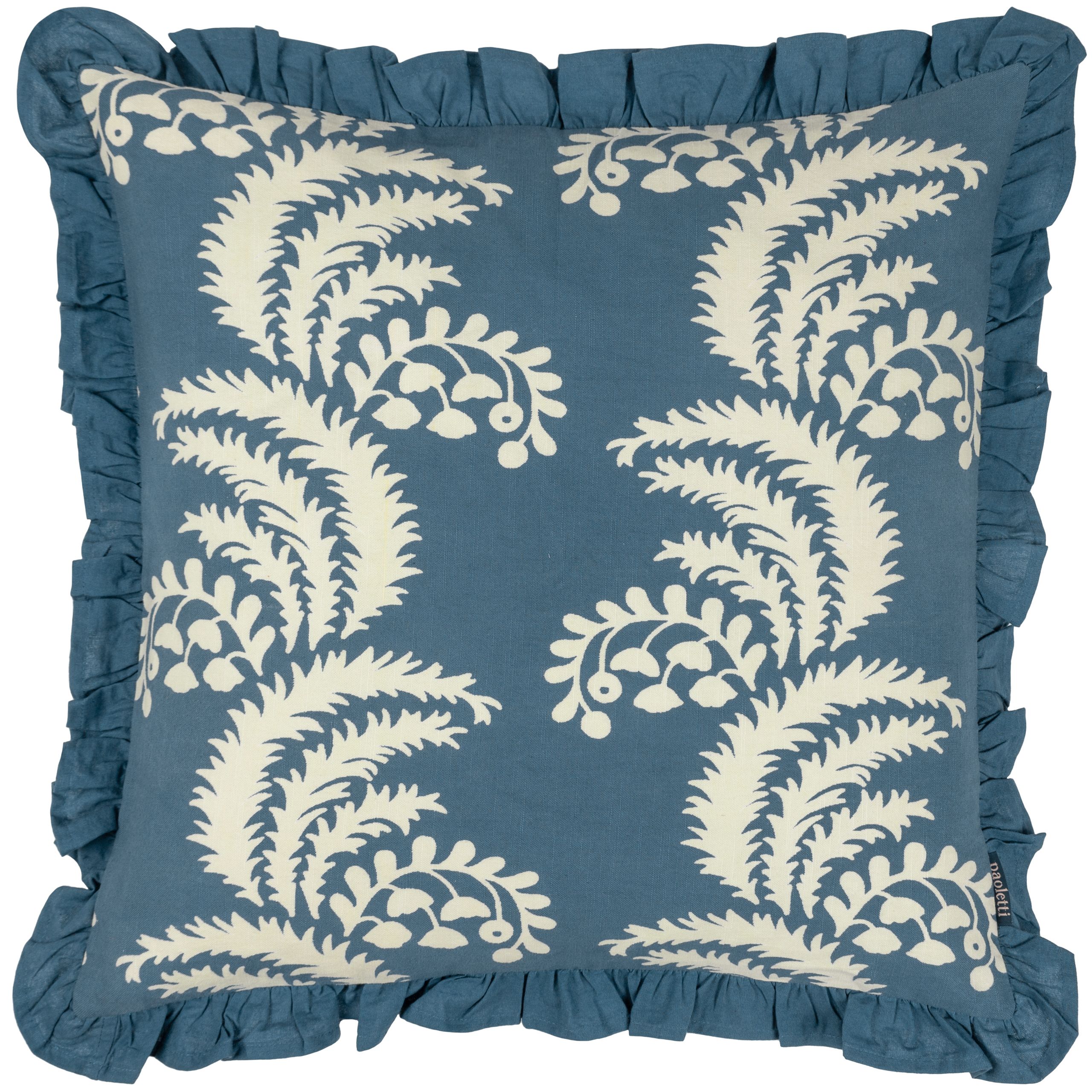 Paoletti Montrose 100% Cotton Fringed Leaf Cushion