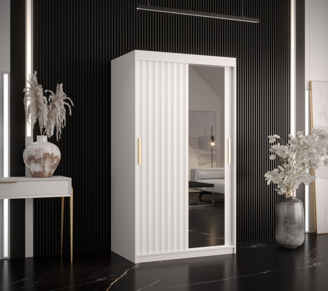 Szafa przesuwna Garderoba Riflo Wave 2 100biały   biały