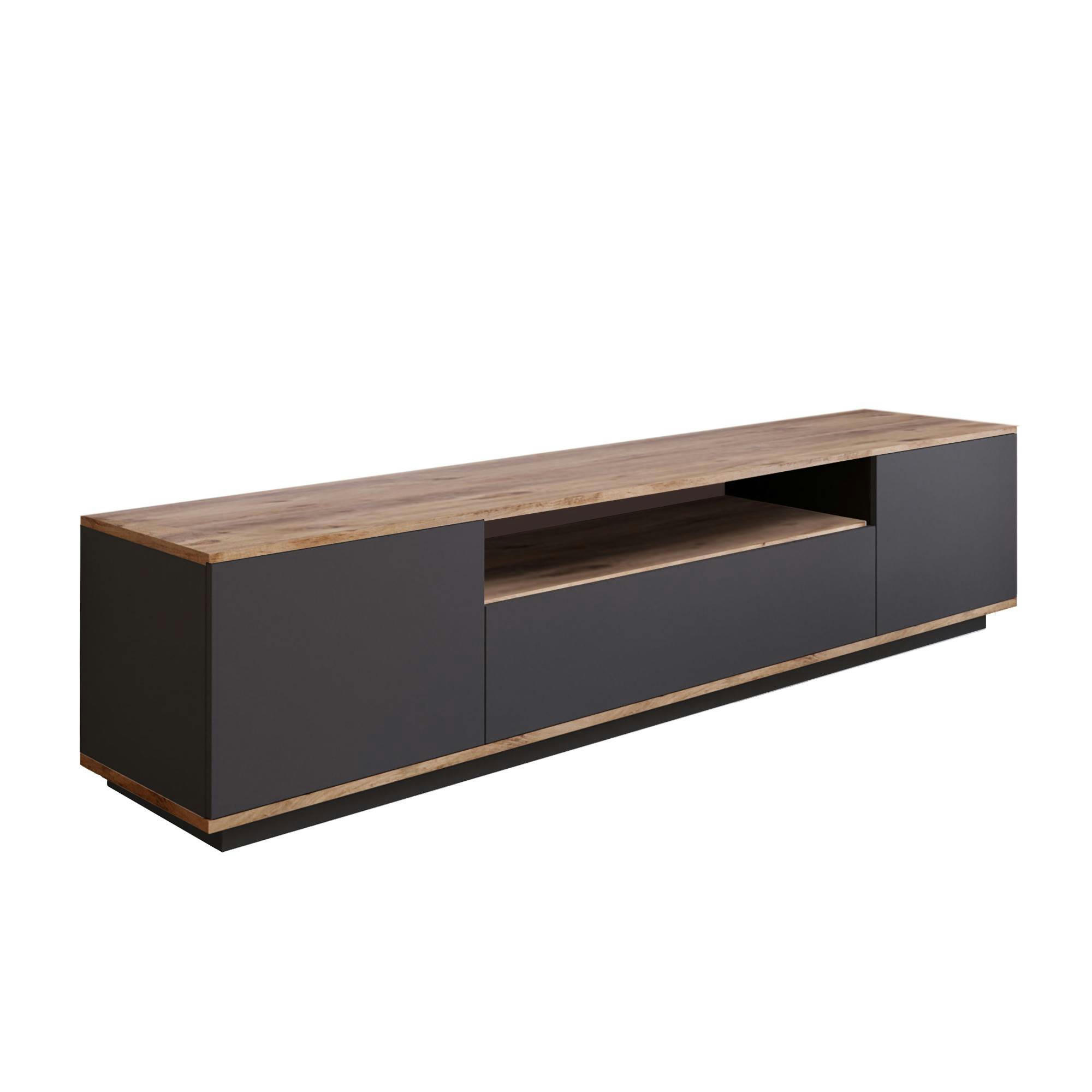 DANI - Meuble tv en aggloméré atlantic anthracite