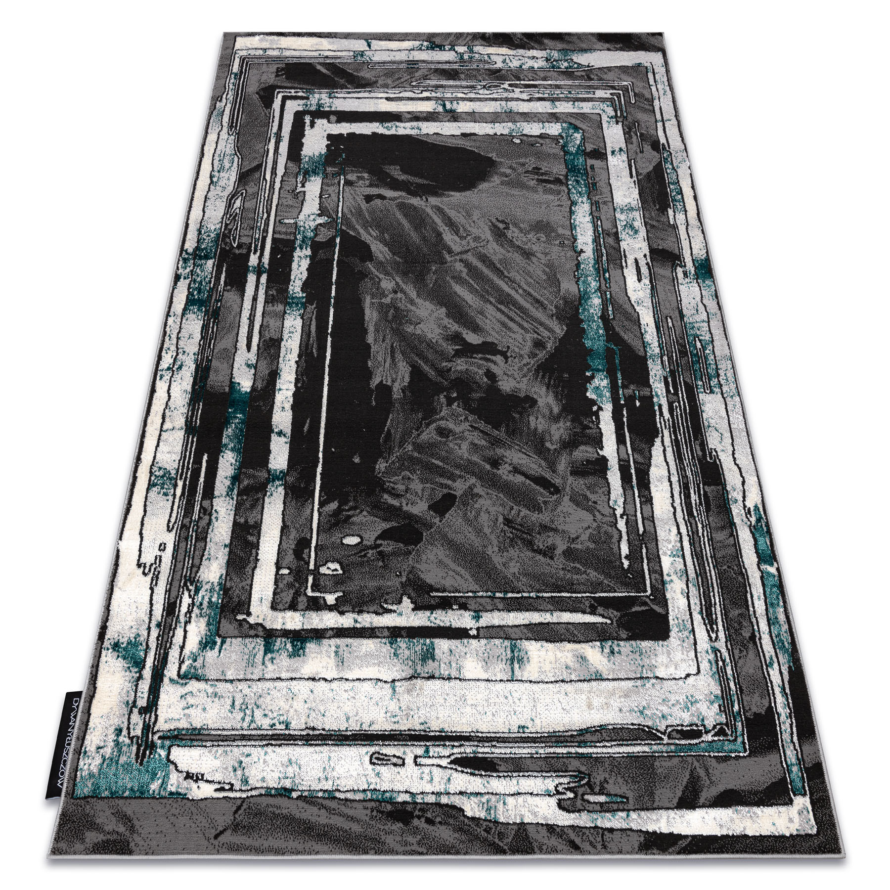 Dywan DE LUXE nowoczesny 619 Ramka - Strukturalny szary / 120x170 cm