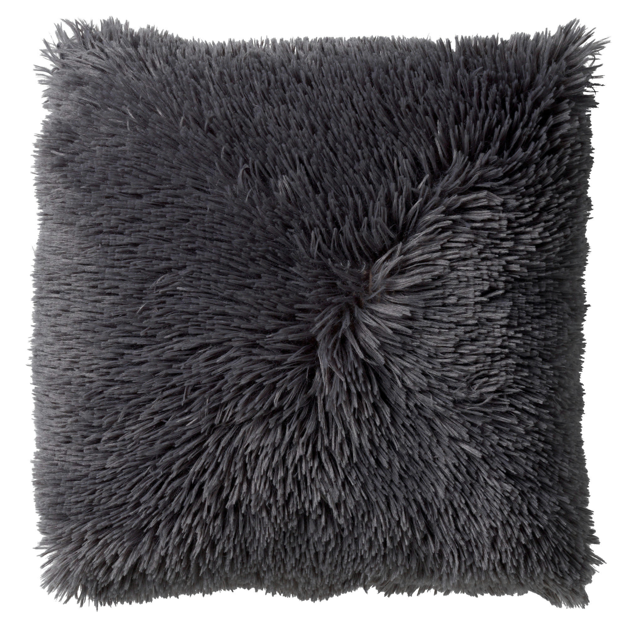- Housse de coussin gris fausse fourrure-45x45 cm uni