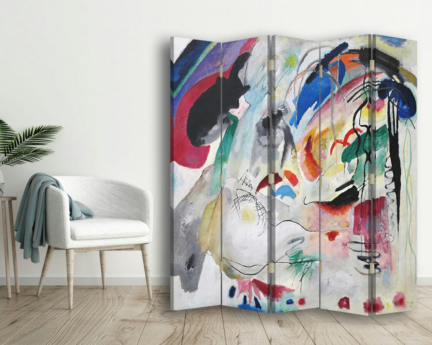 - Paravent Improvisation - Wassily Kandinsky cm 180x170 (5 volets)