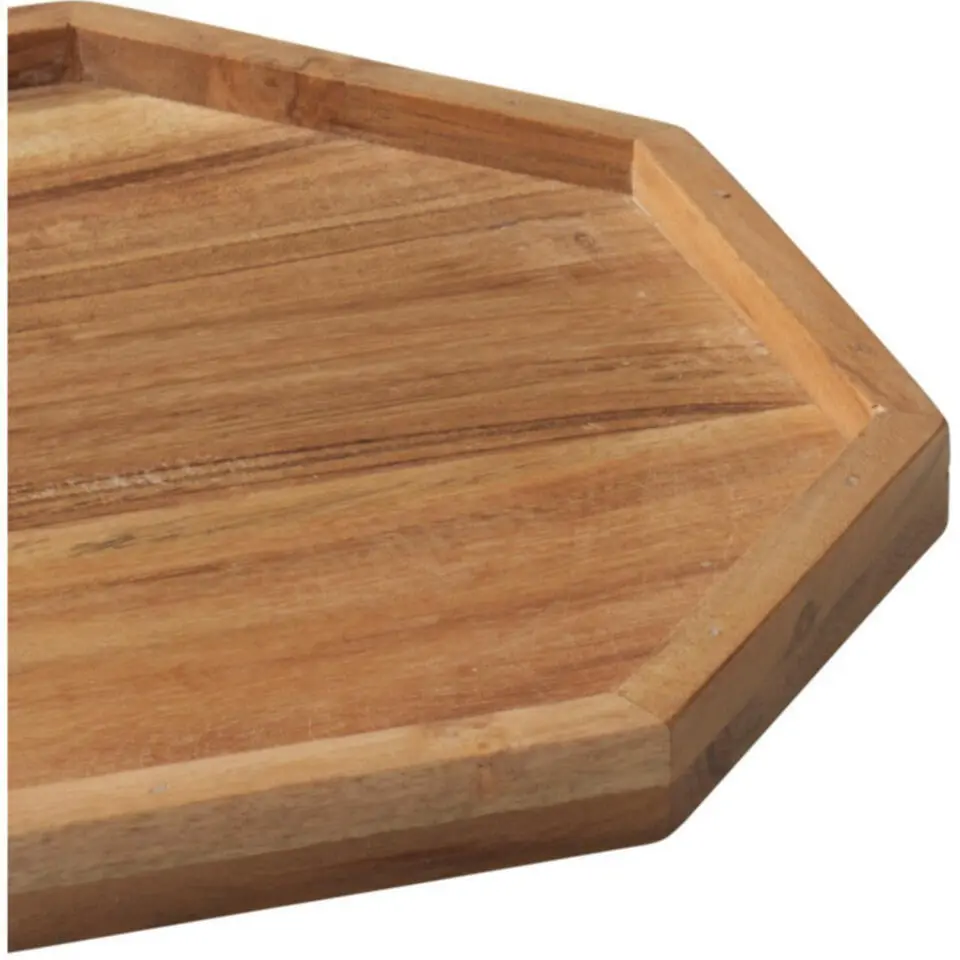 Kaarsenbord dienblad - mangohout - 40 x 25 x 2 cm - achthoek