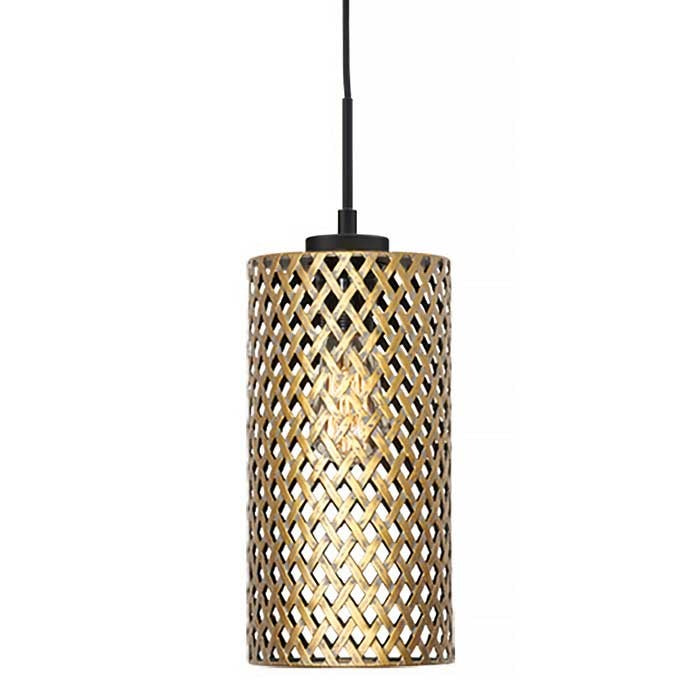 Freelight Freelight Cestino Hanglamp Zwart - Goud 4 Lichts