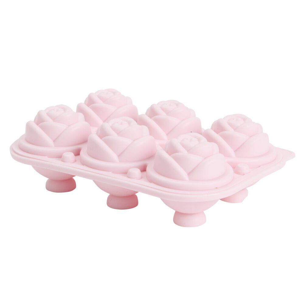 Moule à glaçon x6 forme fleur silicone rose 12,5x18cm