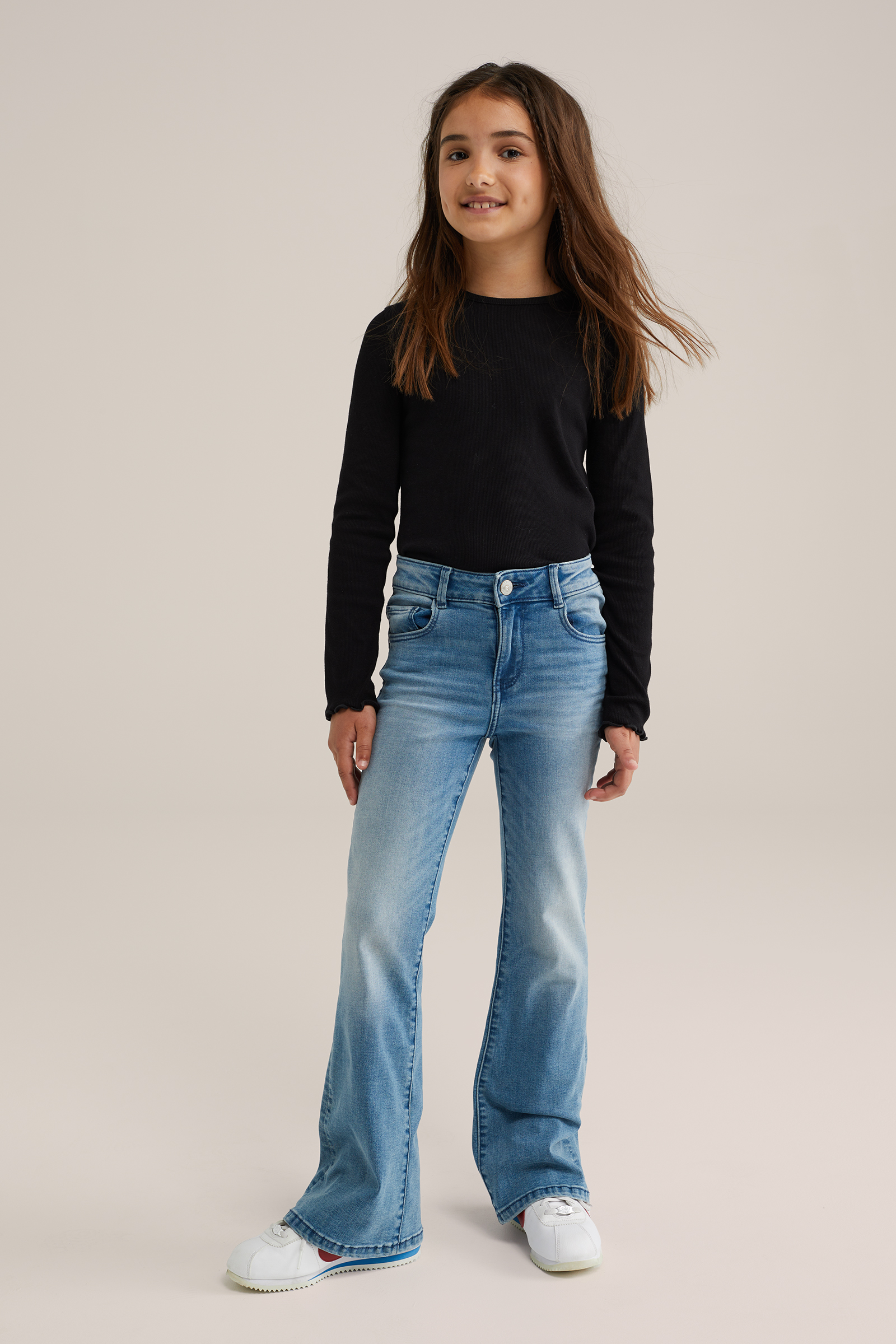 Meisjes T-shirt van ribstof