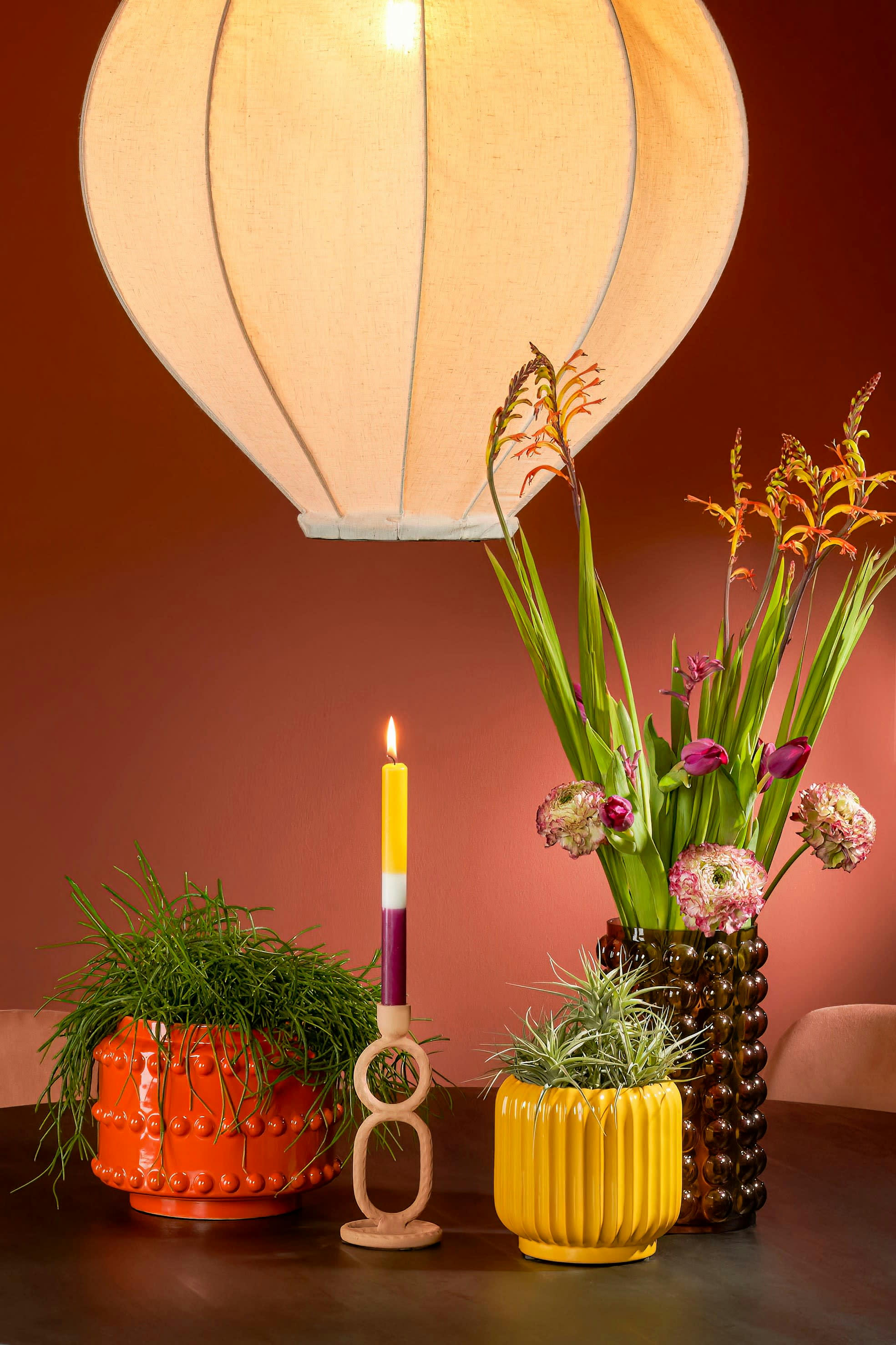 YUKON - Bougeoir en métal terra H21,5